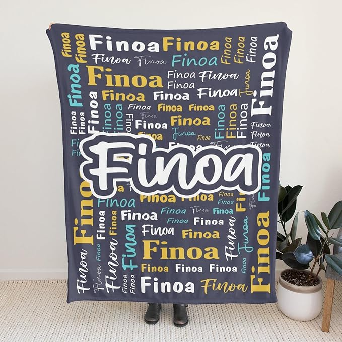 Custom Blanket with Name Personalized Blankets for Kids Adult Boys Girls Flannel Monogrammed Customized Blankets Throw (40''x50'')