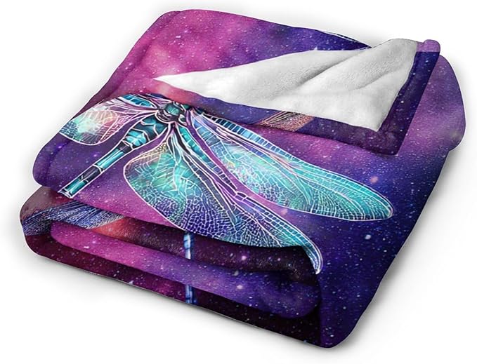 Dragonfly Blanket Gifts for Girls Boys Dragonfly Lovers Throw Blankets Cozy Plush Fleece Flannel Fuzzy for Women Men Decor 80"X60"