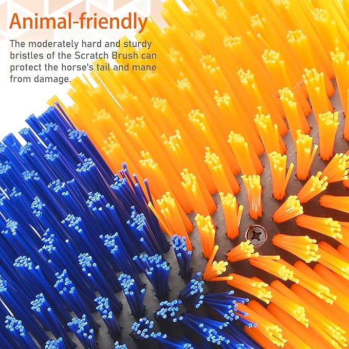 Livestock Scratching Brush - Cow, Horse, Goat, Animal Back Scratching Brush (Yellow Blue, 2PC)