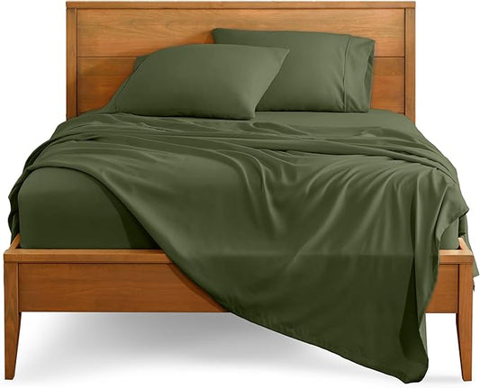 Bare Home Full Sheet Set - Luxury 1800 Ultra-Soft Microfiber Full Bed Sheets - Double Brushed - Deep Pockets - Easy Fit - 4 Piece Set - Bedding Sheets & Pillowcases (Full, Cypress)