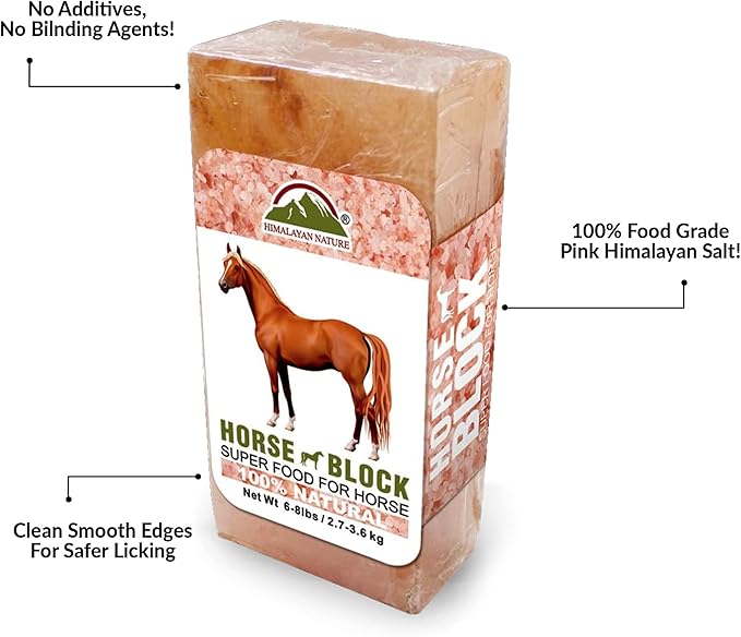 100% Natural Himalayan Rock Salt Block - Rich Mineral Salt Licking Brick for Animals, Horses & Deer Ideal for Animal Health & Nutrition | 5-8 LBS