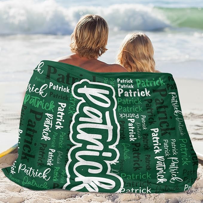 Custom Blanket with Name Personalized Blankets for Kids Adult Boys Girls Flannel Monogrammed Customized Blankets Throw (60''x80'')