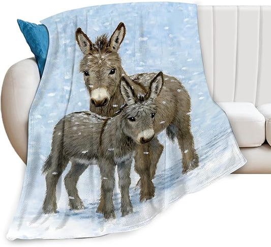 Donkey Gifts for Girls & Women - Soft, Warm & Cozy Fleece Throw Blanket for Kids & Adults - 60"x80"