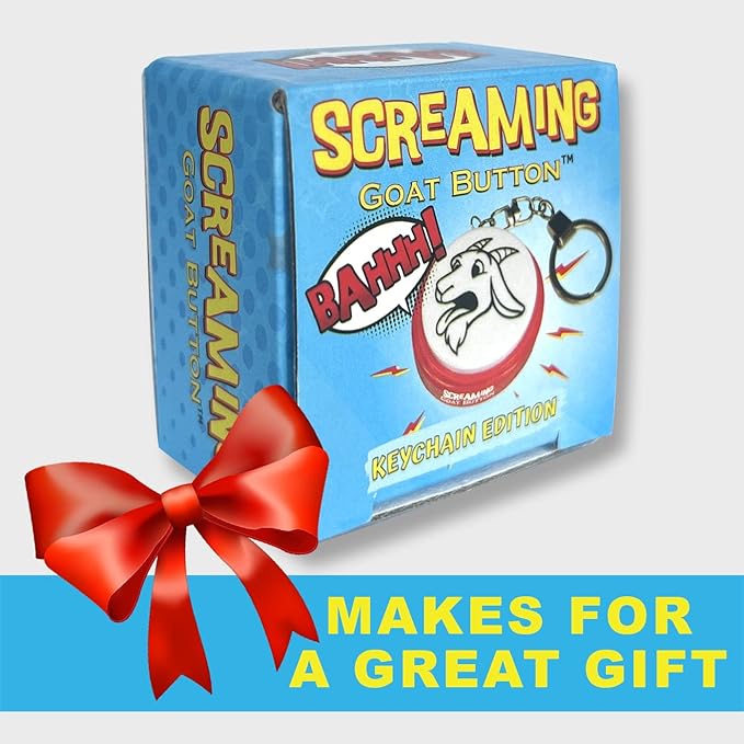 Screaming Goat Button Keychain | Gag Gifts for Men and Women | Screaming Goat Desk Toy Talking Button with a Funny Goat Scream | The Original Goat Scream