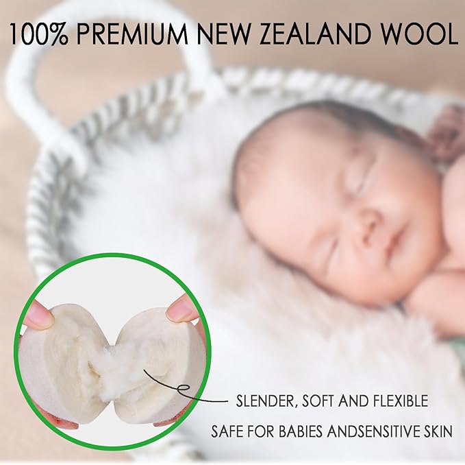 Wool Dryer Balls, 3 Count XL Dryer Lint Balls, Reusable Premium Natural Fabric Softener, Efficiently Add Essential Oils Instead of Dryer Sheets, Laundry Room Organization Essentials