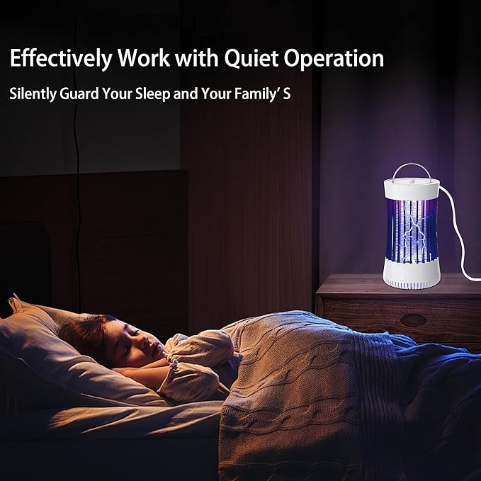 2 Packs Indoor Electric Bug Zapper with Fan, 2-in-1 Plug-in 1500V High Voltage Mosquitoes Killer with Hanger, Small Fly Insects Lamp Trap Catching Moth Gnat Fruit Flies, White & Black