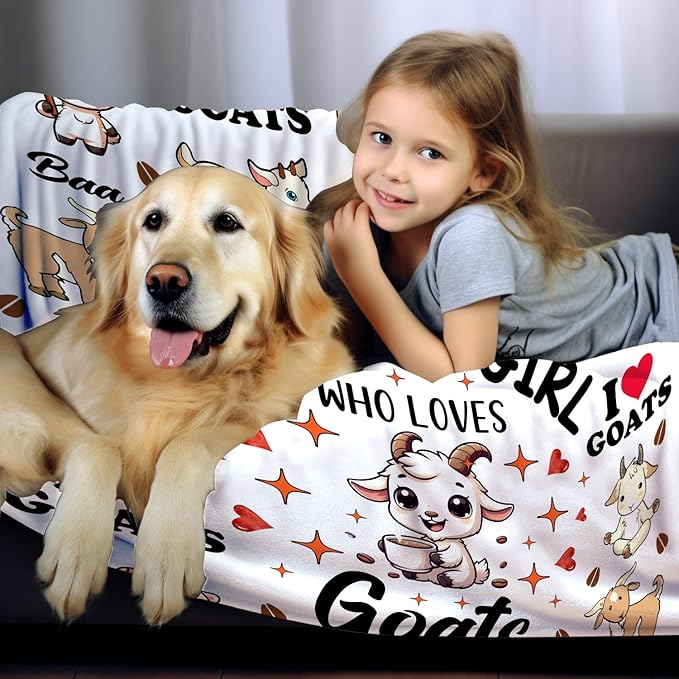 Cute Goat Blanket Gifts for Goat Lovers Women Girls Kids Adult,Animal Sheep Throw Blanket Goats Stuff Plush for Couch Sofa Bed Room Decor 60"x50"