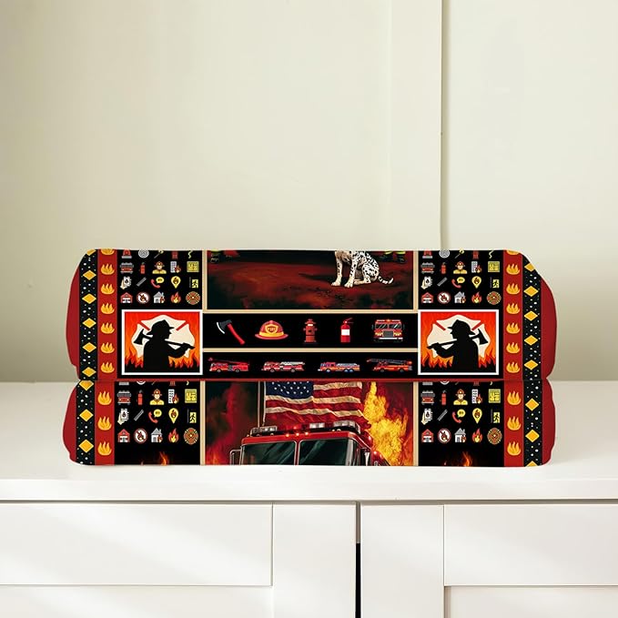 Firefighter Blanket, Fire Truck Throw Blanket,Fireman Hero Gifts Blankets Stuff Fleece Flannel Plush for Men Boys Women Girls Lovers Adults Soft Bedding Gift for Sofa Bed Office Home Decor 60"x50"