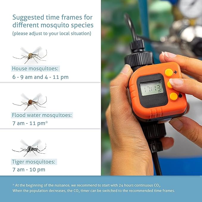 Biogents BG-Mosquitaire CO2 Timer for Mosquito Traps – Adjustable Timer for CO2 Release – Enhances Mosquito Catch Rate – Ideal Accessory to Reduce CO2 Consumption - Manage Multiple Traps Together