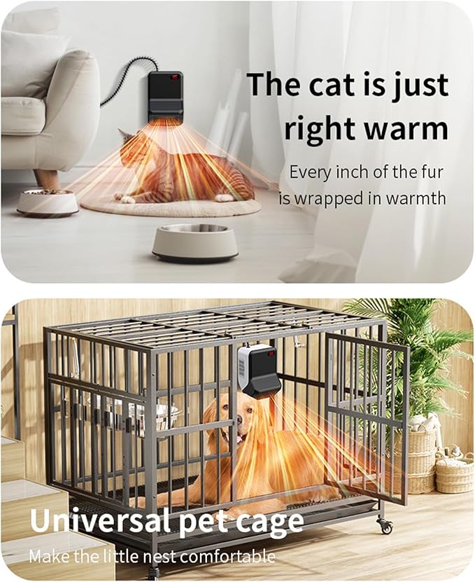 Dog House Heater With Thermostat,Anti-Bite Cord Heated Dog,Heating Pet For Outside Winter Insulated,Wall-Mounted Design, Safe Pet For Dogs Chicken Coops Rabbits