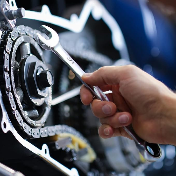 Jetech 3/4 Inch Ratcheting Combination Wrench, Industrial Grade Gear Span, 72-Tooth Ratchet, Made with Forged and Heat-Treated Cr-V Steel in Chrome Plating, SAE