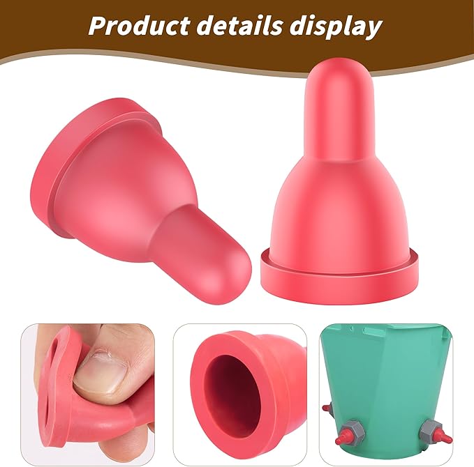 12Pcs Sheep Goat Lamb Milk Nipples Soft Rubber Pacifier for Small Animal Feed Orphaned Lamb