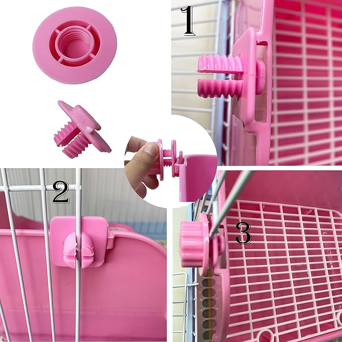 Kathson Rabbit Litter Box - Bunny Corner Litter Pan, Pet Toilet Potty Trainer Bedding Box, Detachable Hanging Pet Cage Bowl for Rabbit, Bunny, Guinea Pig, Ferrets, Chinchilla - Medium