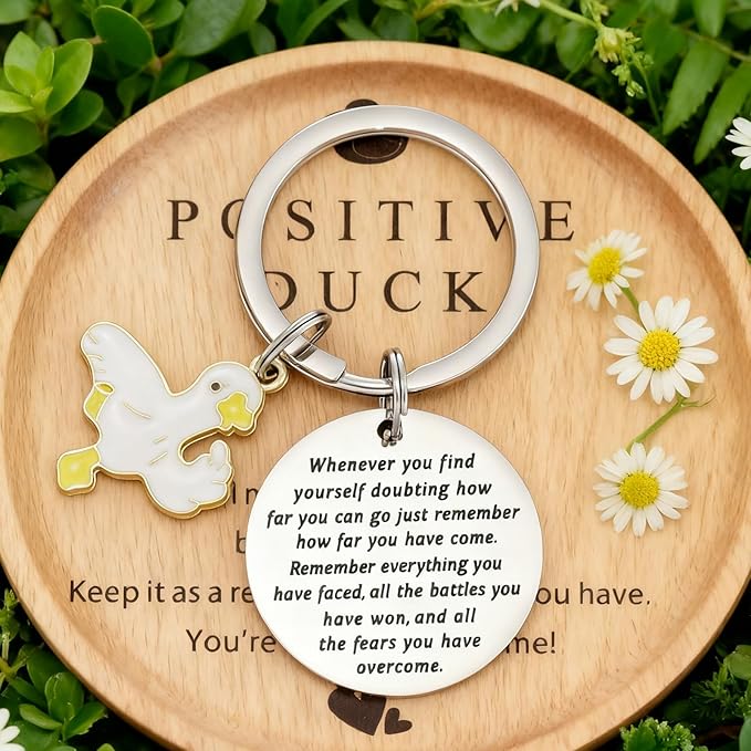 Duck Birthday Gifts for Women Men Ducks Lovers Themed Jewelry Lucky Yellow Duck Key Chain