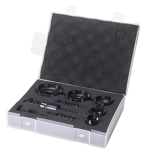 Jetax Tools 5 PCS TCT Quick Change Hole Saw Kit, 7/8", 1-1/8",1-3/8",1-3/4", 2" Tungsten Carbide Tipped Hole Cutter Set, Oxided Coating with Titanium-Plated Pilot Drill bit for Metal, Stainless Steel