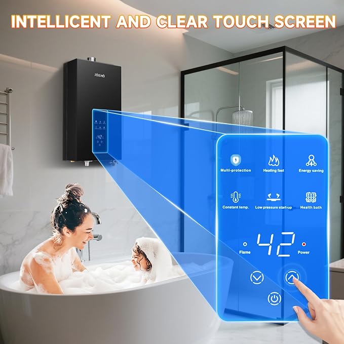 Propane Tankless Water Heater, 4.21GPM 16L Indoor,Constant propane water heater,Instant Hot Propane Gas Water Heater with Fahrenheit Digital Display,Multi-Protection