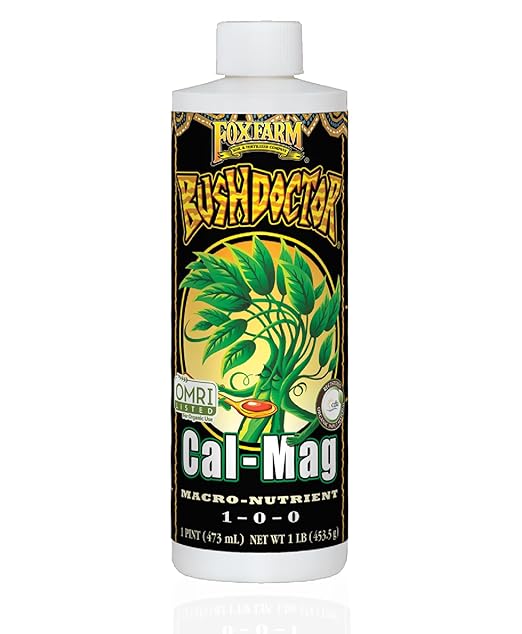FoxFarm BushDoctor Cal-Mag - Liquid Calcium & Magnesium Supplement, Prevents Blossom End Rot & Tip Burn - Formula with 3% Calcium, 0.9% Magnesium for Gardening- NPK 1-0-0 (Pint)