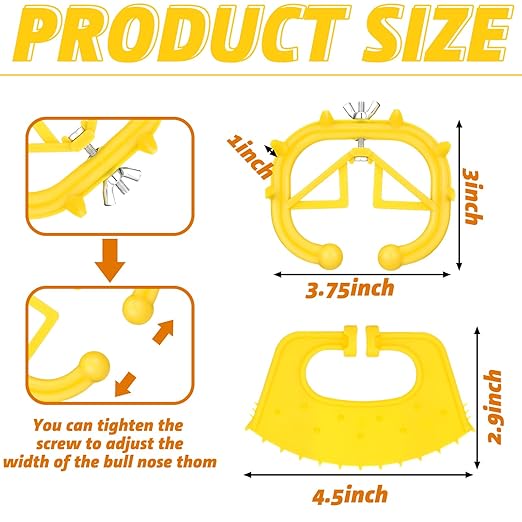 20 Pcs Plastic Livestock Nose Rings Cattle Halter Durable Farm Equipment Weaner Tool for Cattle, Calves Calf Cow (Orange)(Yellow)