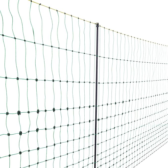 VEVOR Electric Fence Netting, 50" H x 164' L, Livestock Net Fencing with Posts & Stakes, Portable Mesh Nets for Goats, Sheep, Deer, Hogs, Dogs, Electric Fencing for Backyards, Gardens, Farms, Ranches