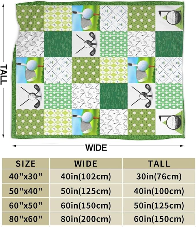 Golf Blanket Cozy Soft Golfing Throw Blanket Golf Gifts for Men Golfers Warm Plush Fluffy Stuff Lightweight Fleece Flannel Gifts Blankets for Women Kids Adults 60"X50"