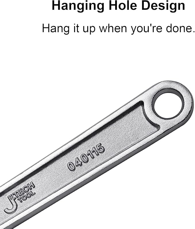 Jetech 15-Inch Adjustable Wrench - Professional Heavy Duty Chrome Vanadium Steel Shifter Spanner with Inch/Metric Scale Wide Caliber Opening