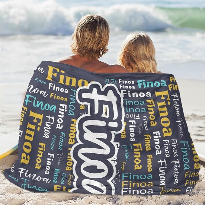 Custom Blanket with Name Personalized Blankets for Kids Adult Boys Girls Flannel Monogrammed Customized Blankets Throw (40''x50'')