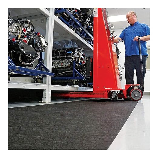 PIG Grippy Floor Mat | Industrial Entrance Mat with Adhesive Backing | 4' x 100' Mat Runner | Black | GRP48200-BK