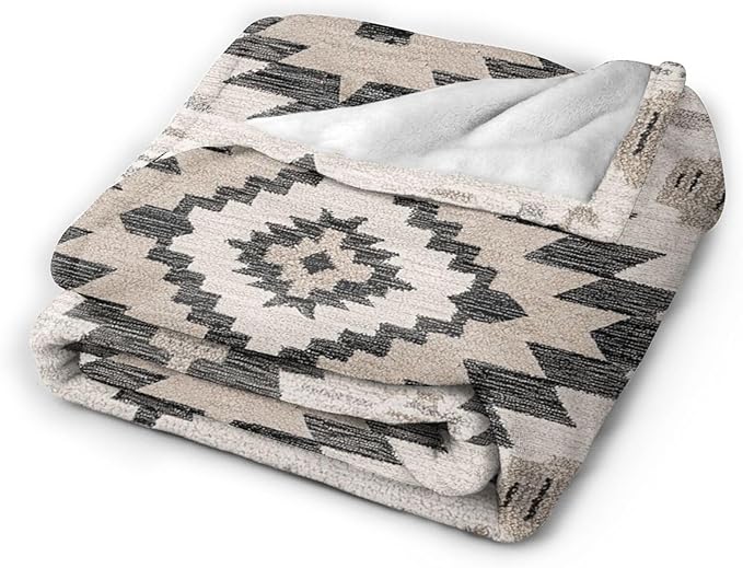 Western Blanket, Soft Plush Fleece Aztec Southwestern Throw Blanket - Cozy Warm Tribal Navajo Southwest Blankets Western Bedding Stuff Gifts for Women Girls Kids Adults 60"X80"