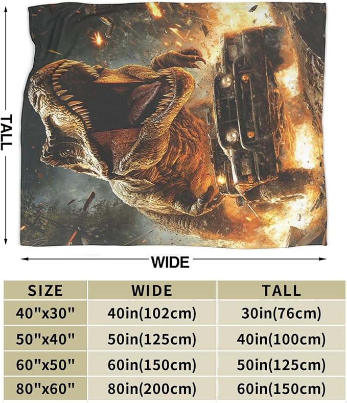 Cool Dinosaur Throw Blanket Dinosaur Truck Blankets Disk Fleece Plush Super Soft Cozy Warm Lightweight Musical Instrument Decor Gifts for Boys Girls Kids Adults Men Women 60" x 80"