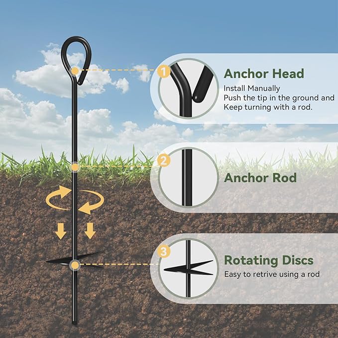 Aoxun 6.2x4 FT Shed with Anchors and Wind-Resistant Ropes Outdoor Storage Shed with Lockable Doors & Slooping Roof Metal Garden Tool Shed for Backyard, Patio, Poolside (Brown)