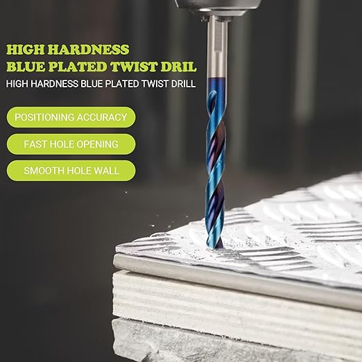19Pcs Cobalt Drill Bit Set, M35 HSS Stepped Point Drill Bit, 135 Degree Tip High Speed Steel with Blue Oxide Finish, Stainless Steel, Plastic and Wood with Metal Indexed Storage Case