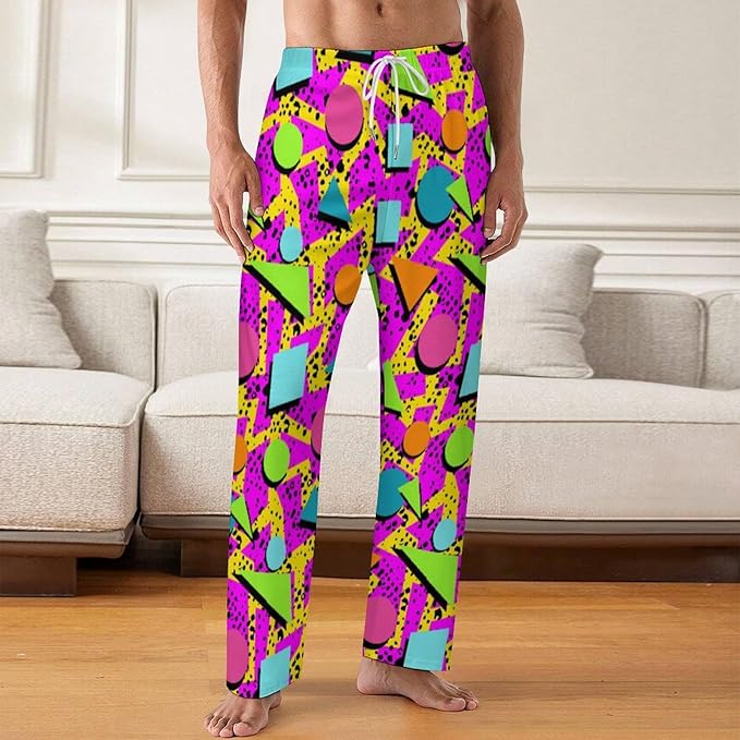 Funny Mens Pajama Pants Lightweight Soft Lounge Pant Sleep Pj Bottoms for Men With Pockets