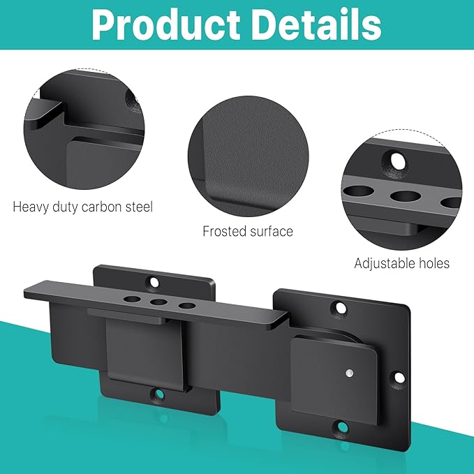 9" Flip Gate Latch Lock, Adjustable Flip Gate Latch Lock with 3 Padlock Hole, Heavy Duty Aluminum Alloy Door Latch for Barn Door, Shed Fence, Outdoor Gate, Shed, Double Gate (Black)