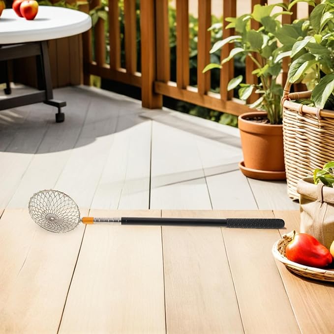 Peanut Picker Chicken Egg Grabber Nut Gatherer Stainless Steel Foldable Pole Separator Potato Picking Tool for Elderly Farmer Poultry Nest Coop