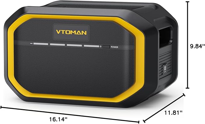 VTOMAN FlashSpeed 1500 Extra Battery, 1548Wh Large Capacity LiFePO4 Battery with BMS Protection for Camping, Home Backup, Suitable for FlashSpeed 600/1000/1500 Portable Power Station Expand Capacity