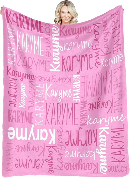 Personalized Name Blanket for Kids and Adult Customized Blanket for Boys Girls Baby Personalized Blanket and Throws Super Soft