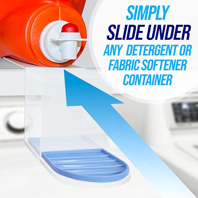 Simplation [2 Pack] Laundry Detergent Cup Holder, Detergent Drip Catcher (Upgraded Drip Tray), No More Mess or Leaks, Slide_Style
