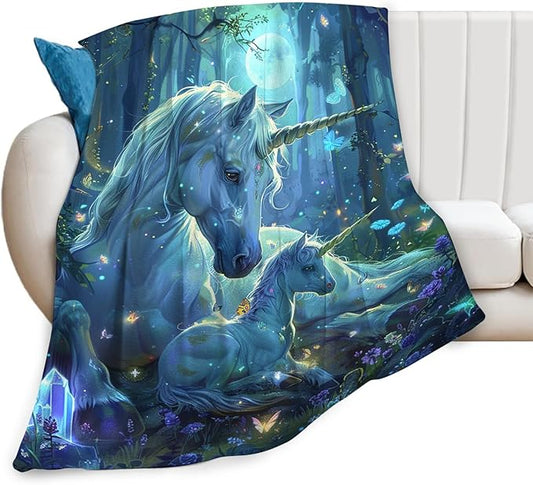 Tijuboni Unicorn Throw Blanket Unicorn Gifts for Girls Women Boys Men Kids Adults Soft Flannel Fleece Blanket for Couch Sofa Bed Home Decor 60"x80"
