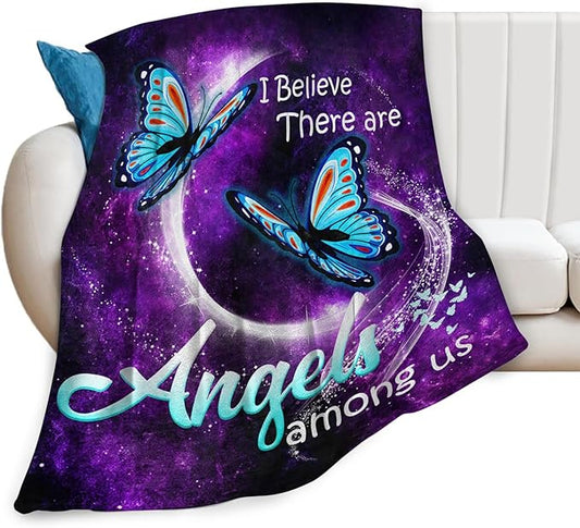 Tijuboni Butterfly Throw Blanket Blue Butterfly Gifts for Girls Boys Women Men Kids Adults Soft Flannel Fleece Blanket for Couch Sofa Bed Home Decor 50"x60"