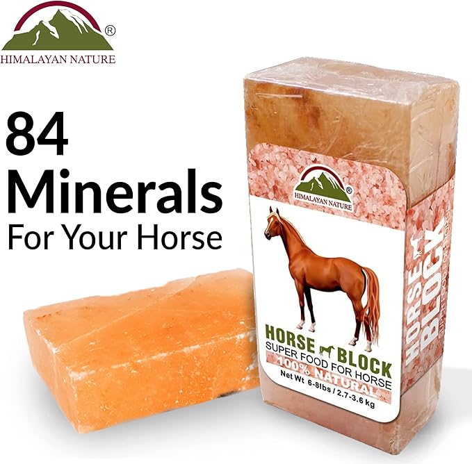 100% Natural Himalayan Rock Salt Block - Rich Mineral Salt Licking Brick for Animals, Horses & Deer Ideal for Animal Health & Nutrition | 5-8 LBS