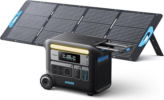 Anker SOLIX F2000 Portable Power Station, PowerHouse 767, 2048Wh GaNPrime Solar Generator with 200W Solar Panel, LiFePO4 Batteries, 4 AC Outlets Up to 2400W for Home, Power Outage, Outdoor Camping