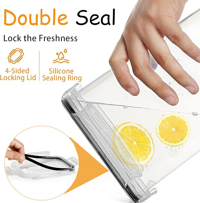 Wildone Airtight Food Storage Containers Set of 9 BPA Free Cereal & Dry Food Storage Containers 2.8L / 11.83 cups for Sugar, Flour, Snack, Baking Supplies, with 20 Chalkboard Labels & 1 Marker