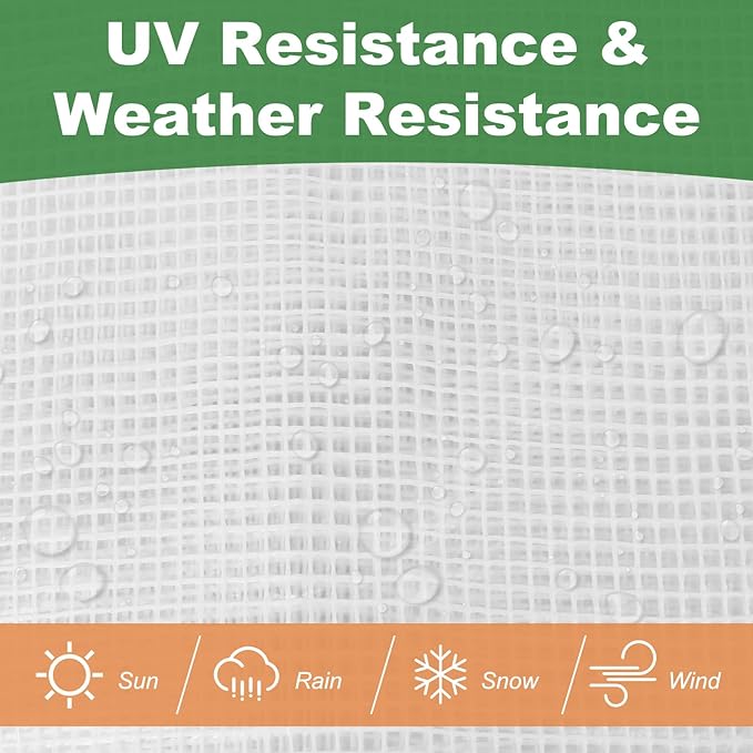 18 Mil Greenhouse Cover, 10x18 FT Clear Heavy Duty Greenhouse Tarp, UV Resistant Waterproof Green House Plastic Covering with Grommets for Garden, Farms, Nursery