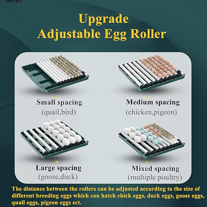 Egg Automatic Incubator 24-60 Eggs Automatic Intelligent Incubators for Hatching Eggs,Poultry Hatching Machine for Chicken Duck Goose Quail Bird Pigeon (15EGGG)