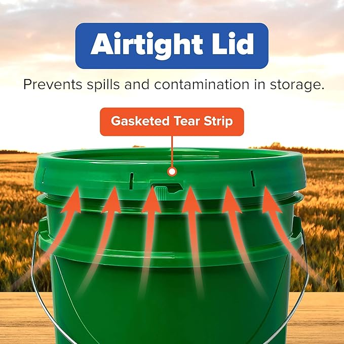 ePackageSupply 5 Gallon Bucket with Airtight Lid | Made in USA | Food Grade | Heavy-Duty Premium HPDE Plastic | Durable 90 Mil All Purpose Pail | Easy Stack and Store | BPA Free | 6 Count