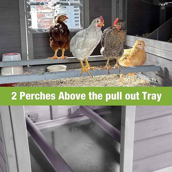 GUTINNEEN Chicken Coop Outdoor Chicken House with Nesting Box Waterproof Duck Coop for Backyard.Raise Legs