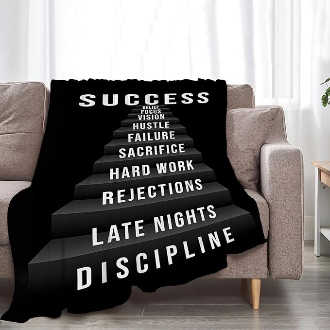 Success Blanket Gifts for Boys Girls Men Women Soft Warm Plush Throw Blanket Flannel Fleece Fuzzy Stuff Blanket for Bed Couch Living Room Decor 80"X60"