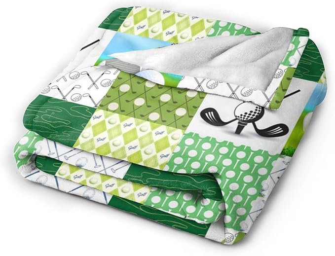 Golf Blanket Cozy Soft Golfing Throw Blanket Golf Gifts for Men Golfers Warm Plush Fluffy Stuff Lightweight Fleece Flannel Gifts Blankets for Women Kids Adults 50"X40"