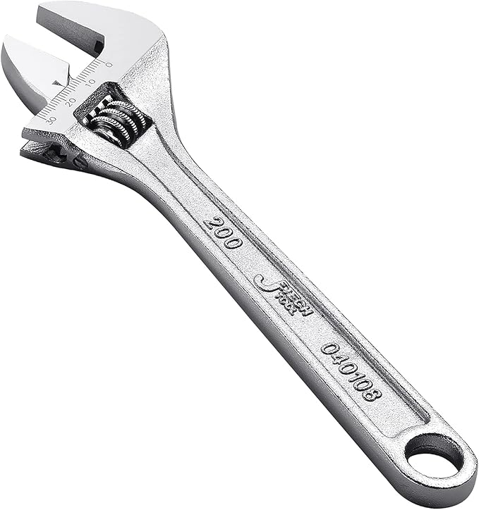 Jetech 8 Inch Adjustable Wrench - Professional Heavy Duty Chrome Vanadium Steel Shifter Spanner with Wide Caliber Opening