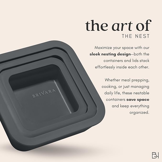 Ceramic Coated Glass Food Storage Container | No PTFE, PFOA, PFAS, and BPA | Reusable Non Toxic Meal Prep Container with Glass Lid | Easy To Store | 3 Cup Rectangle [Onyx]